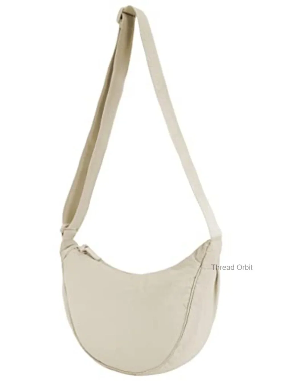 Nylon Hobo Crescent Crossbody Bag with Adjustable Strap
